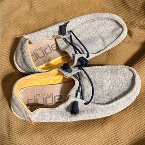 Women's Hey Dude Wendy Chambray white navy blue Size 7